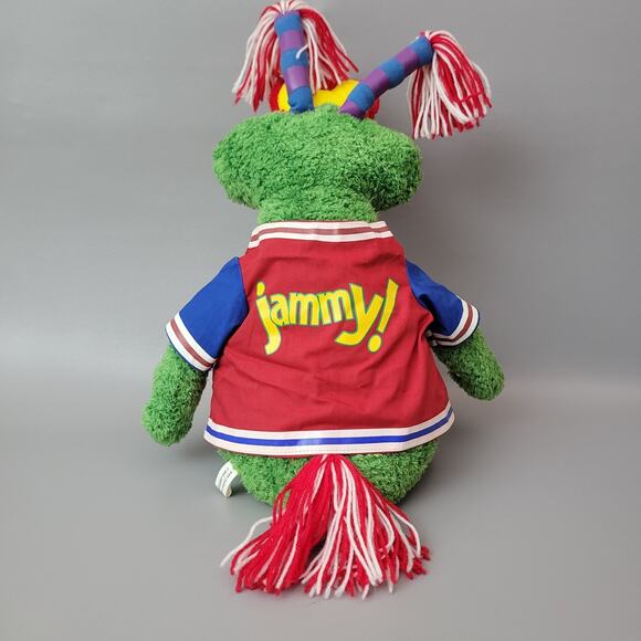 Vtg Jammy Jamfest Cheer & Dance Plush Green Monster Mascot Toy 22" - Picture 2 of 10